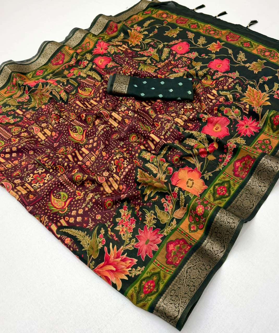 RajMata Series Aahana Soft Nylon Viscous fabric Multicolor Direct Print on saree wholesale in surat
